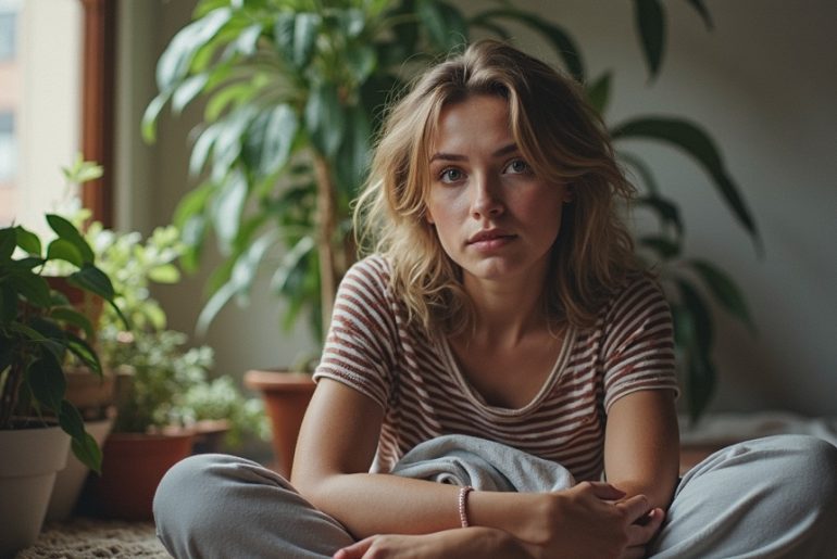 A focused runner in their 50s strides along a sunlit city park path at dawn, highlighting determination and experience in a vibrant urban setting.
