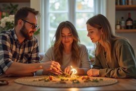 Runner focused and determined on a sunlit trail surrounded by autumn leaves, illustrating resilience during recovery from a stress fracture.
